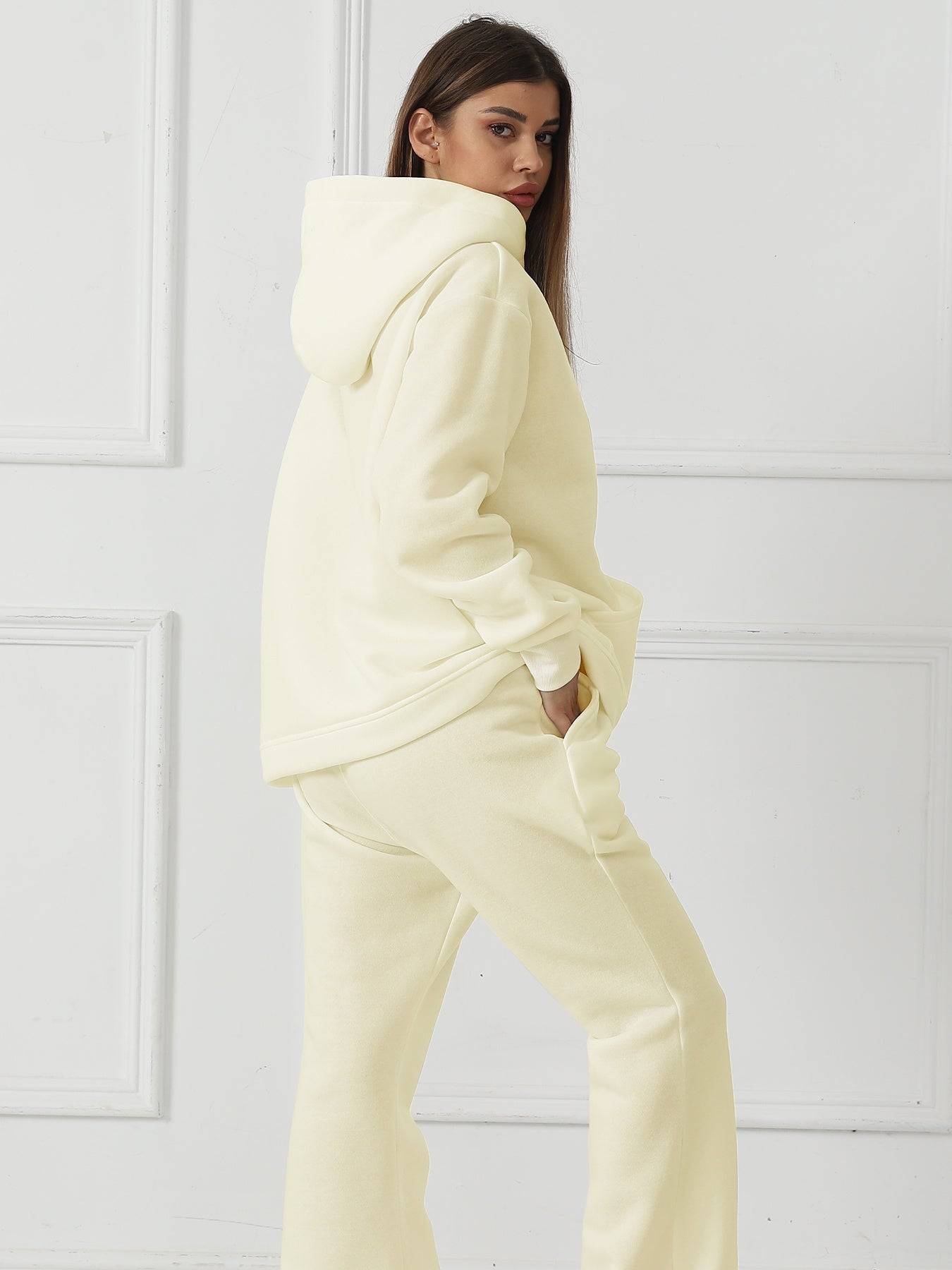 Women Two Piece Sets Solid Color Sweatshirt Outfit
