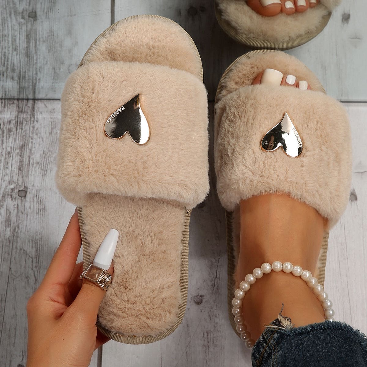 Fluffy Slipper Fall Winter Warm Home Fur Furry Slippers Women - PMMNAPOLES