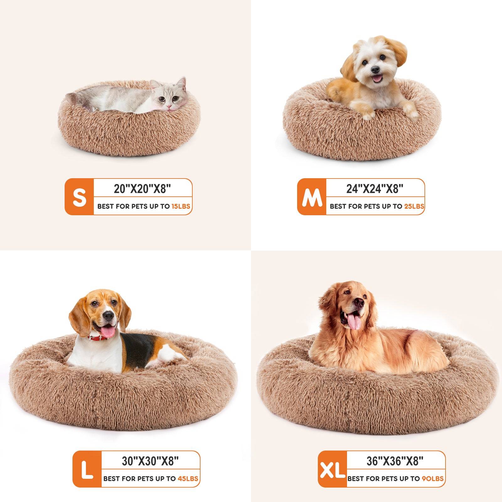 Washable Plush Dog Bed With Non Slip Bottom For All Sizes