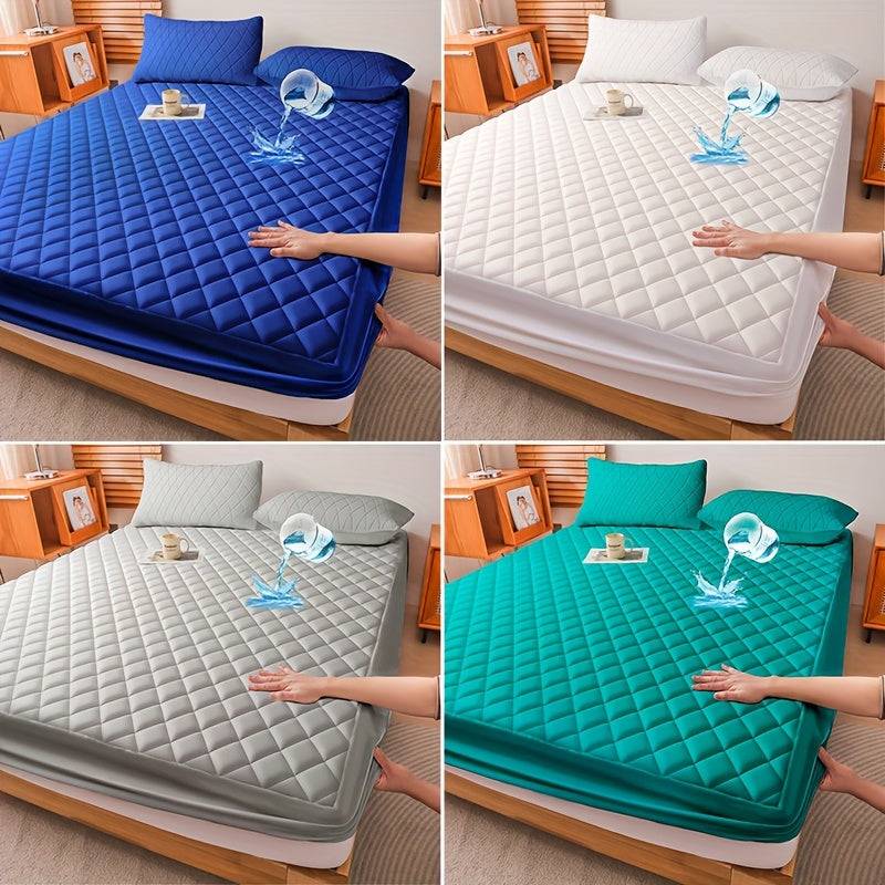 Waterproof Quilted Mattress Cover – Soft Dustproof Bedding Protector for Home, Guest Room & Hotel