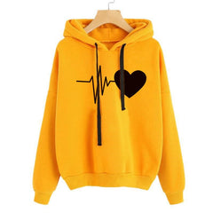 Women's heart print hoodie - PMMNAPOLES