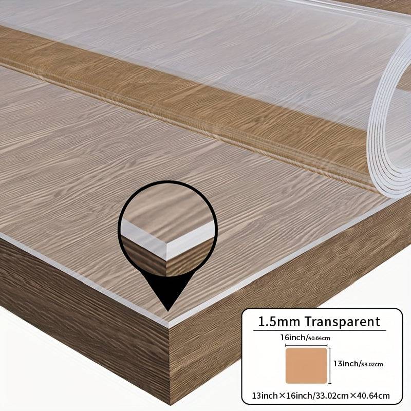 Transparent PVC Tablecloth 1.5mm Thick Protective Film Heat, Dust & Dirt Resistant Table Mat for Dining, Tea & Home Tables