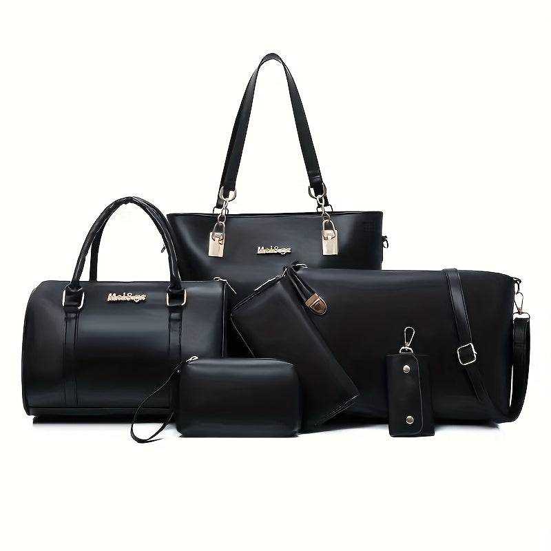 6-Piece Women's Fashion Bag Set – Handbag, Shoulder & Crossbody Bags with Large Capacity