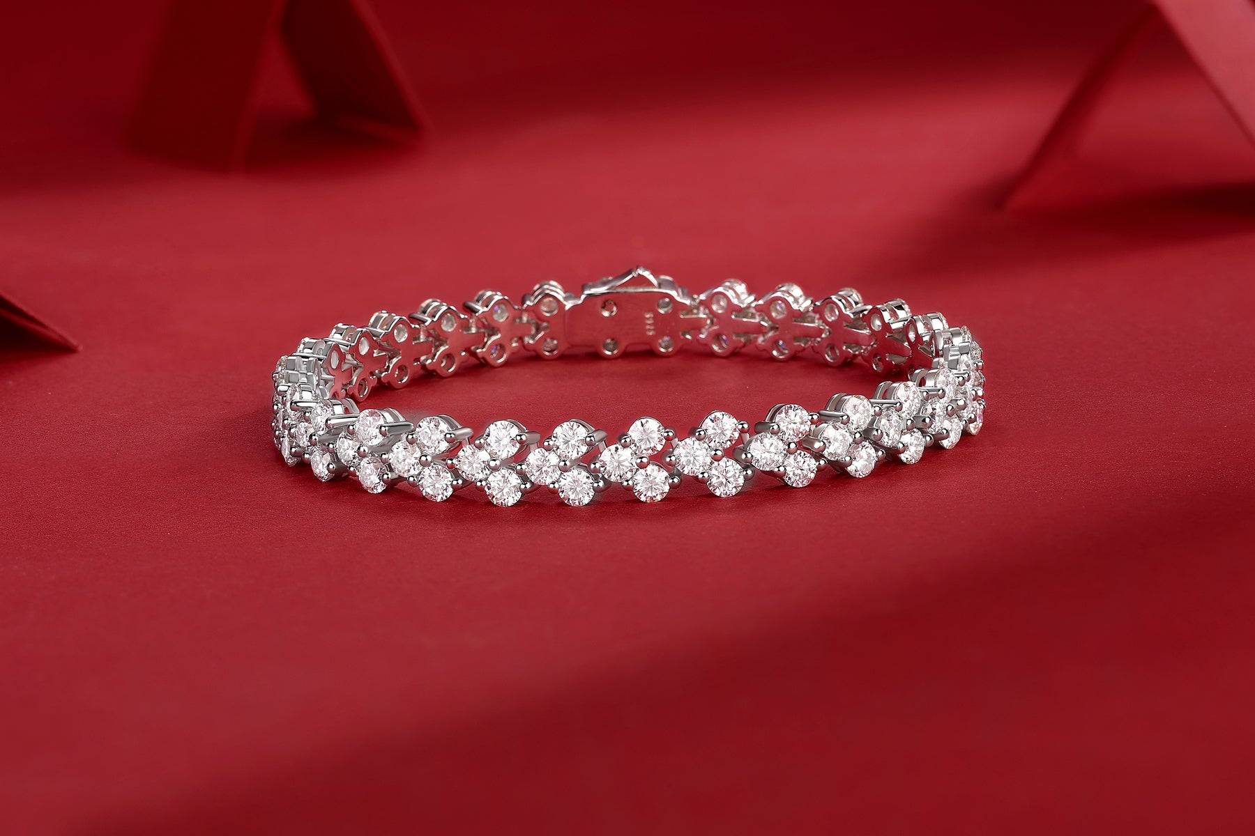 S925 Silver Moissanite Bracelet Elegant Luxury Style