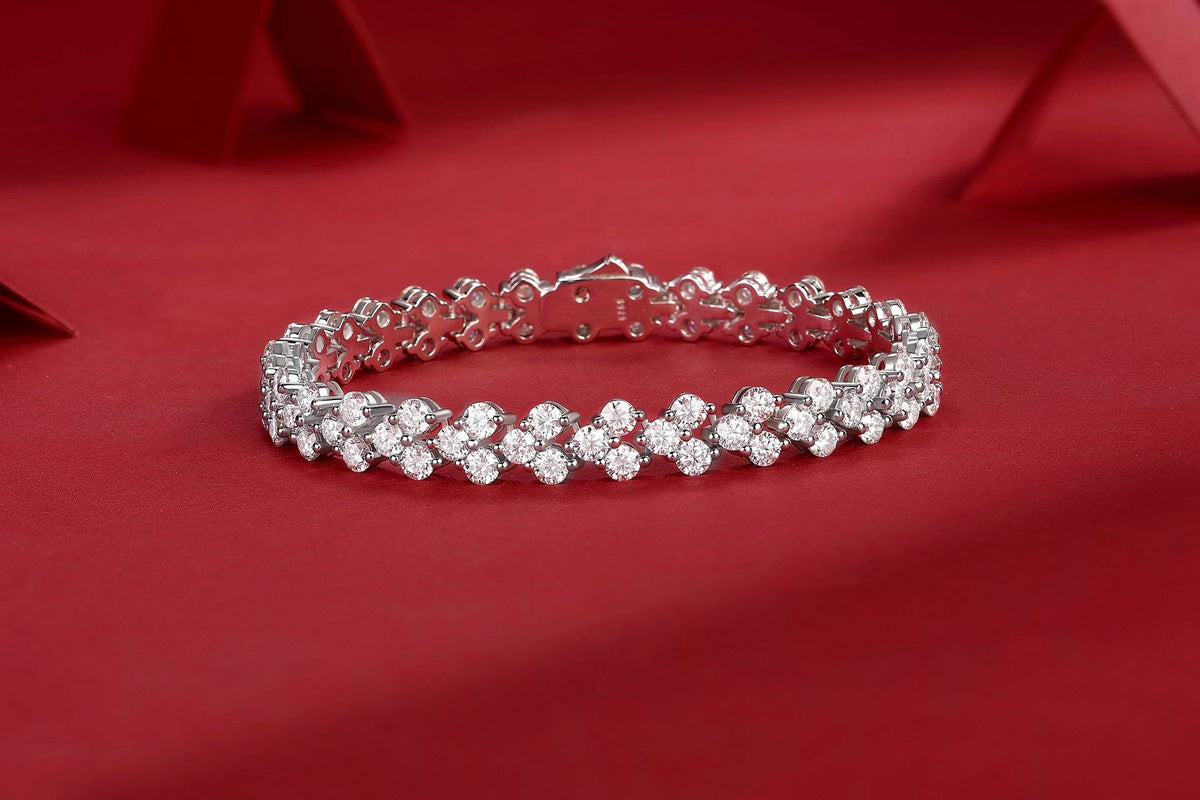 S925 Silver Moissanite Bracelet Elegant Luxury Style