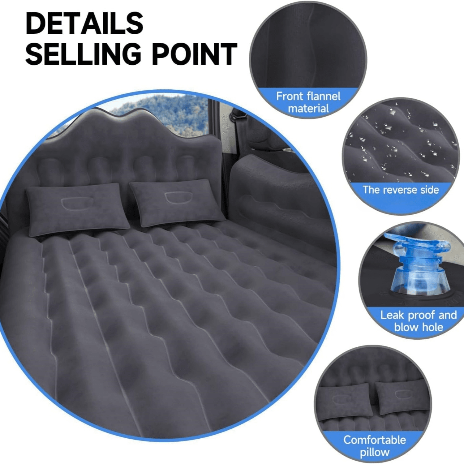 Inflatable Car Mattress For SUV And Truck With Pump
