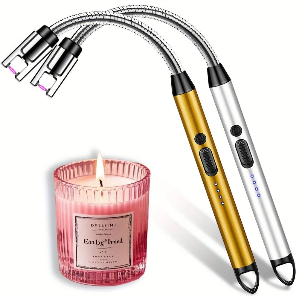 USB Rechargeable Arc Lighter Compact Electric Igniter with Long-Lasting 170mAh Battery Smart Fire Starter for Candles, BBQ & Camping