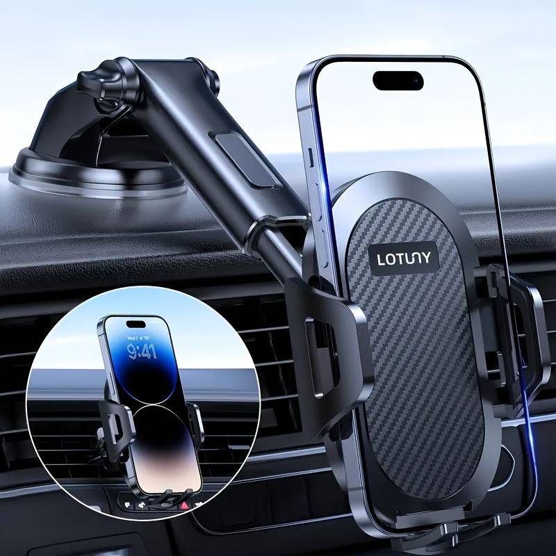 3-in-1 Universal Car Phone Holder – Hands-Free Mount for Dashboard, Windshield & Air Vent | Compatible with iPhone, Samsung, Google (4"–7.2" Phones)