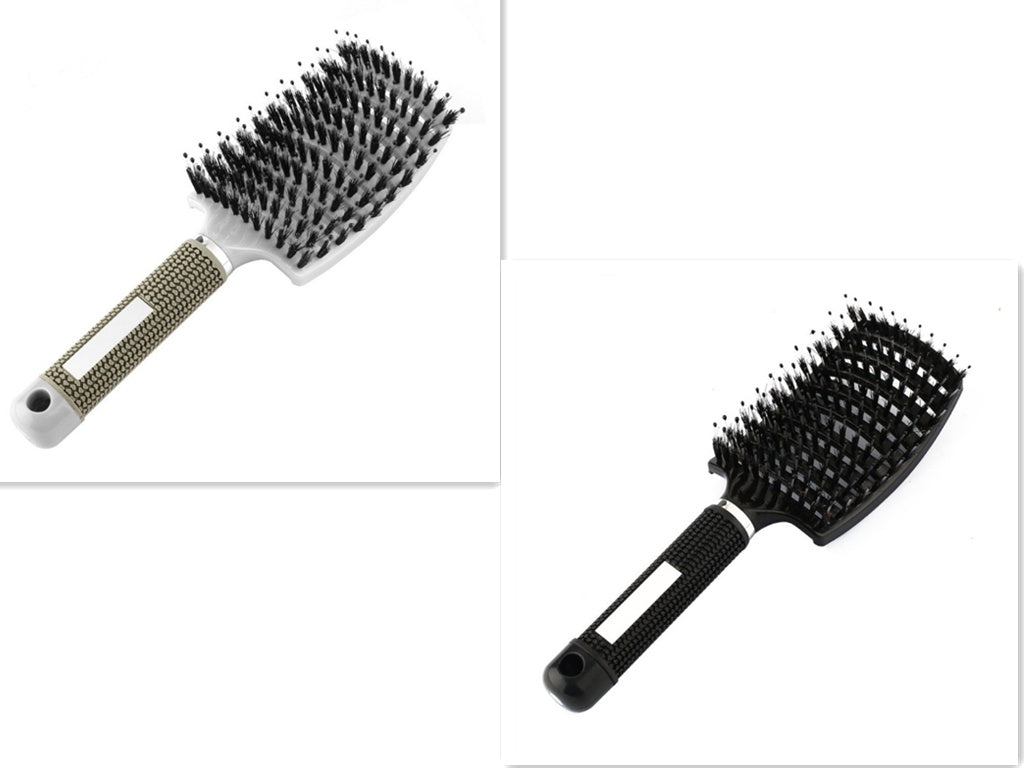 Bristle and Nylon Hair Brush with Massage and Soft Handle