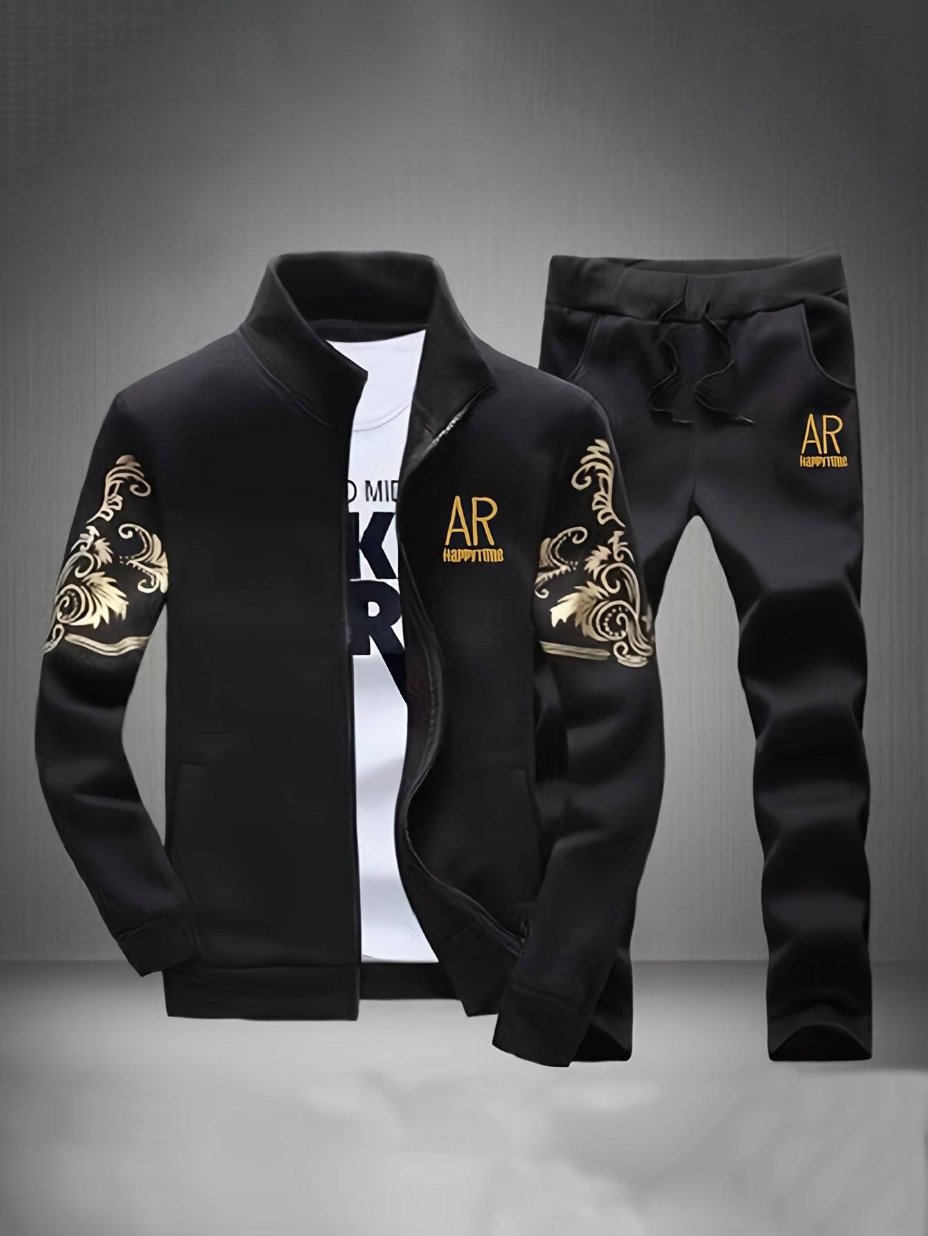 Men’s Zipper Cardigan Sports Set – Lightweight Athletic Tracksuit for Spring & Autumn – Casual Two-Piece Outfit