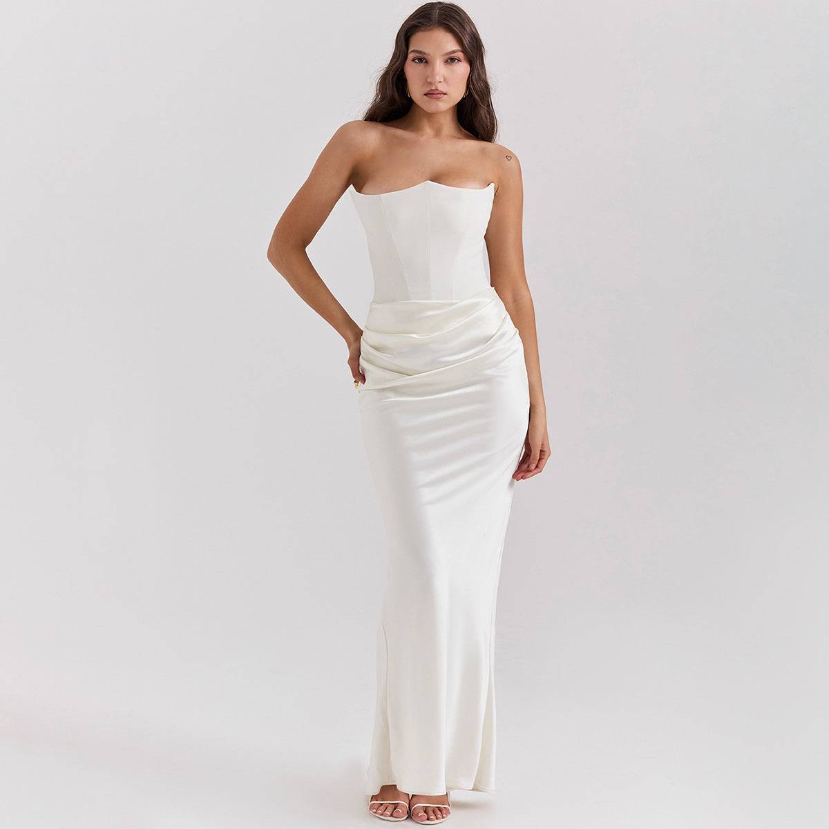 Elegant Bandeau Backless Maxi Dress for Women