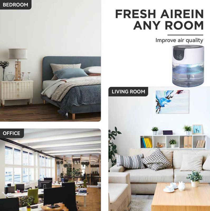 Compact Air Purifier Diffuser with LED Night Light