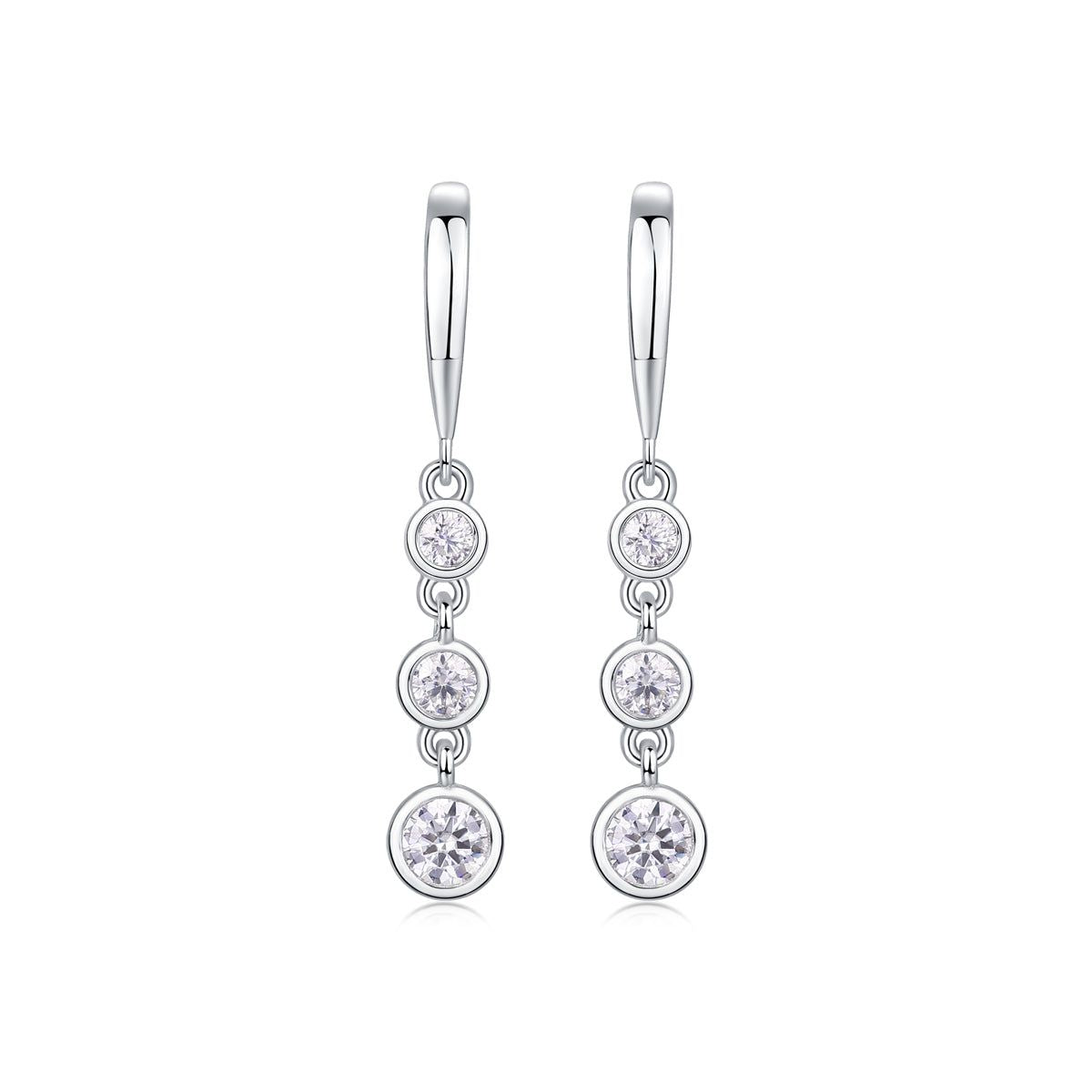 Moissanite Stud Earrings S925 Silver Classic Shine