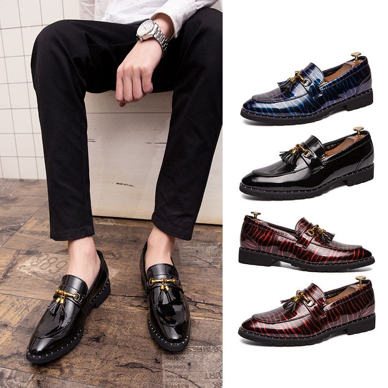 Men's British Pointed Leather Shoes Korean Style - PMMNAPOLES