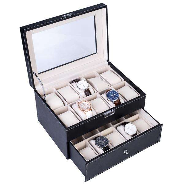 Luxury Watch Storage Box with 20 Compartments