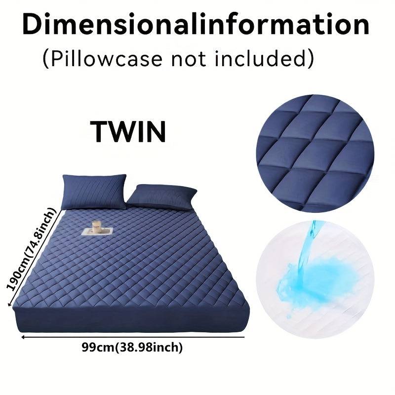 Waterproof Quilted Mattress Cover – Soft Dustproof Bedding Protector for Home, Guest Room & Hotel