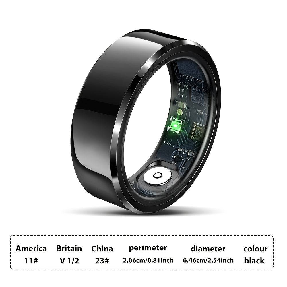 R6 Smart Ring with Charging Case – Fitness Tracker with Sports Modes, Long Battery Life & Sleek Metallic Design