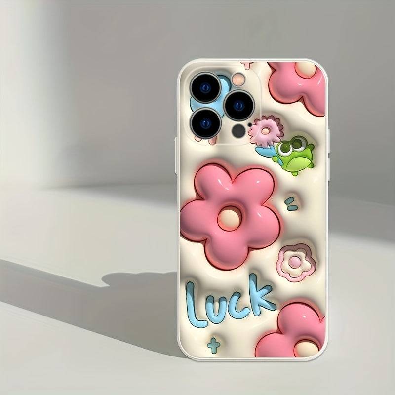 Pink Flower iPhone Case – Soft TPU Protective Cover with Bold Floral Design for iPhone 11 to 16 Series, Plus, Pro & Pro Max