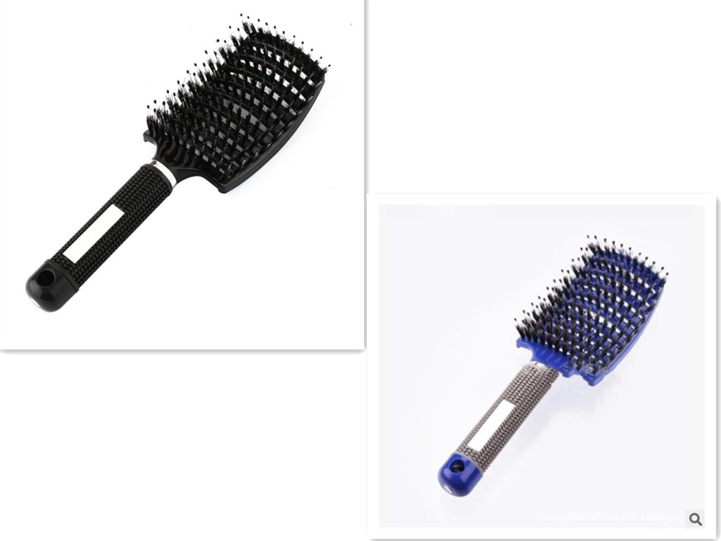Bristle and Nylon Hair Brush with Massage and Soft Handle