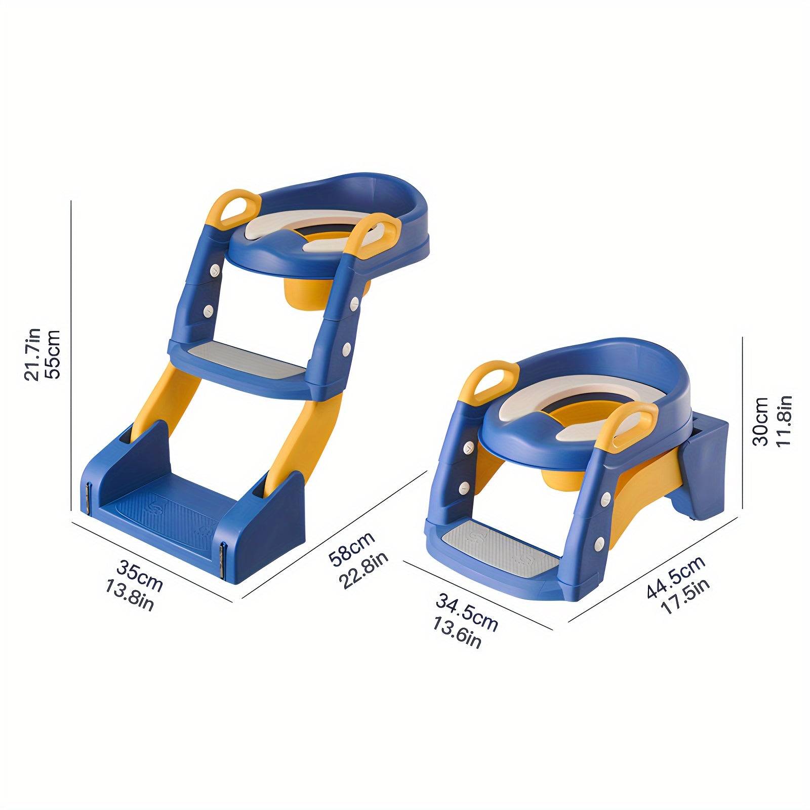2-in-1 potty training seat for toddlers, adjustable height, soft cushion, anti-slip base and foldable design