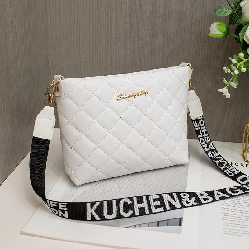 Women’s Small Messenger Bag PU Leather Diamond Quilted Crossbody Purse with Chain Shoulder Strap