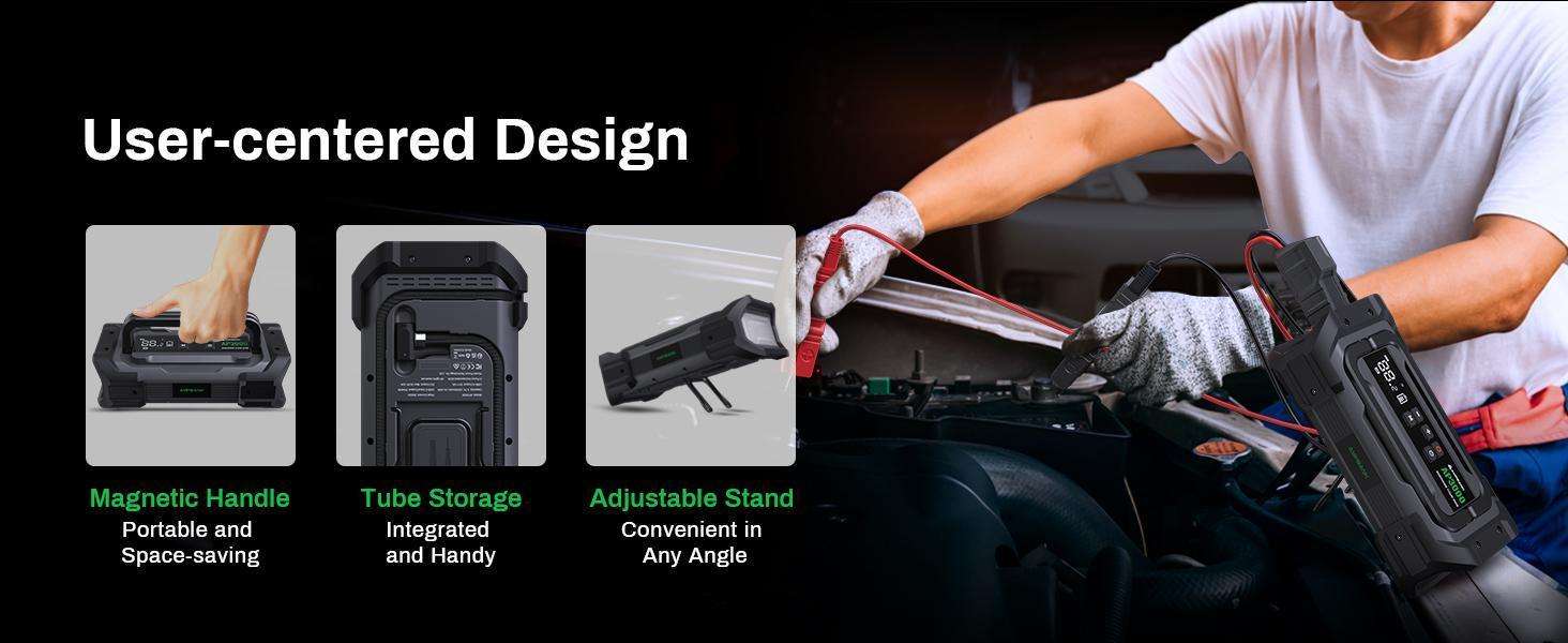 Jump Starter 3000A Portable with Air Compressor