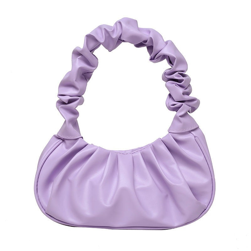 Women Cloud Pleated Shoulder Bag in Pure Color