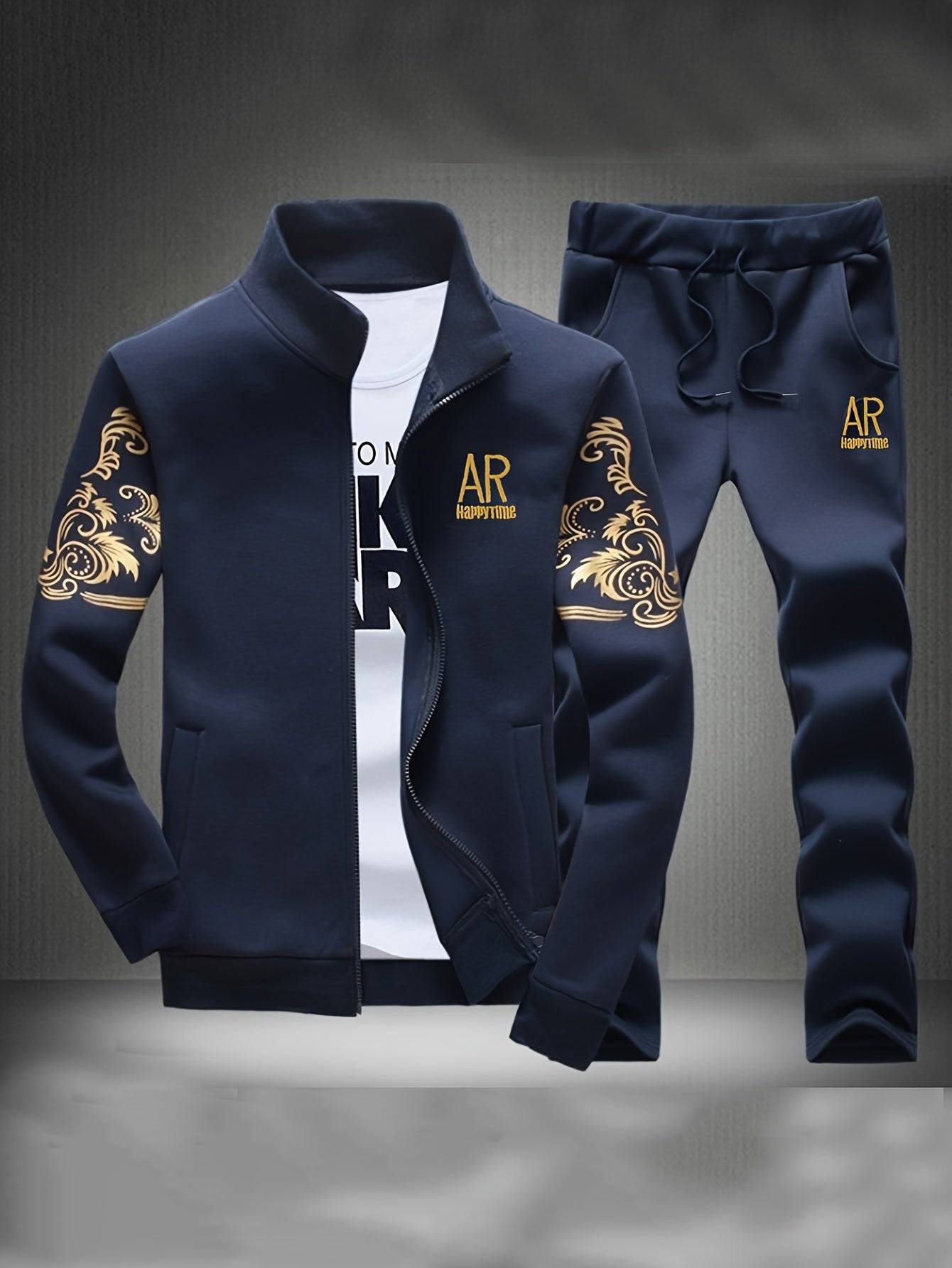 Men’s Zipper Cardigan Sports Set – Lightweight Athletic Tracksuit for Spring & Autumn – Casual Two-Piece Outfit