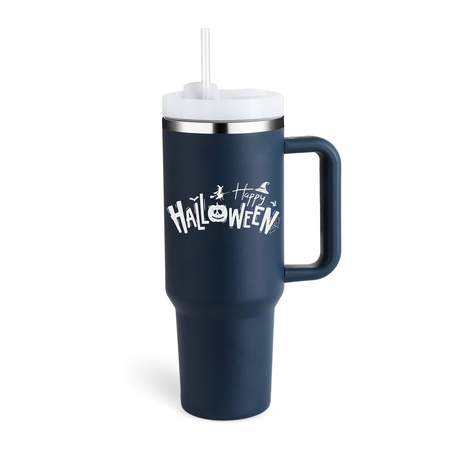 40oz Stainless Steel Insulated Tumbler with Handle and Straw