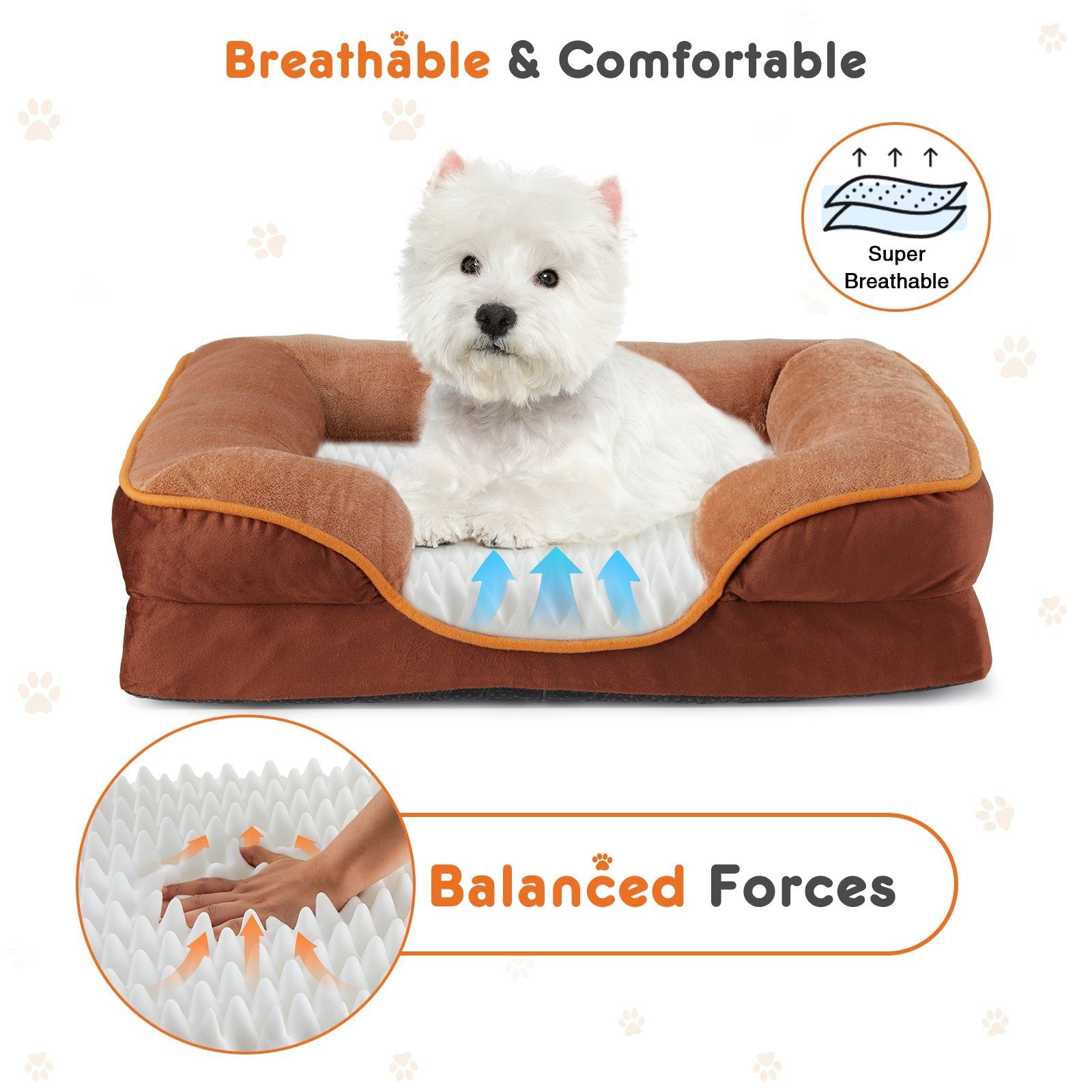 Orthopedic Dog Bed with Memory Foam Support