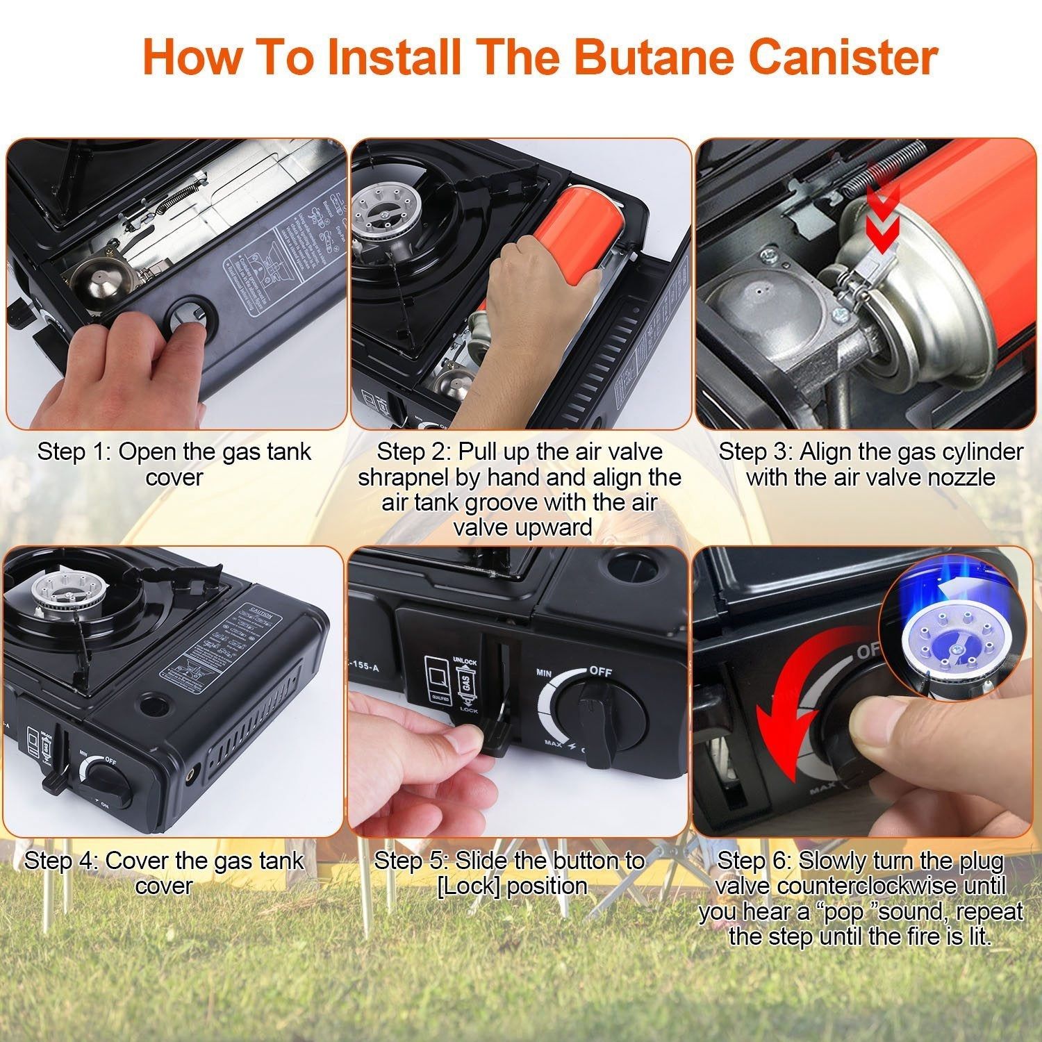 3300W Dual Fuel Portable Gas Stove with Carry Case