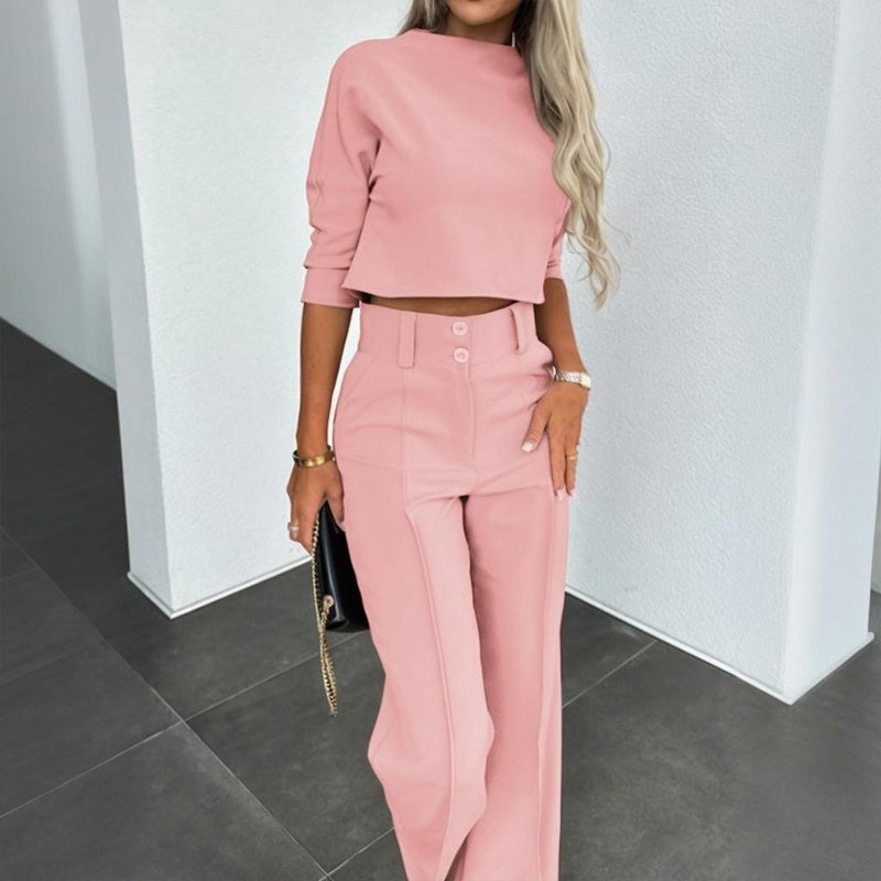 Office Outfits for Women Two Piece Cotton Blend Suit Set