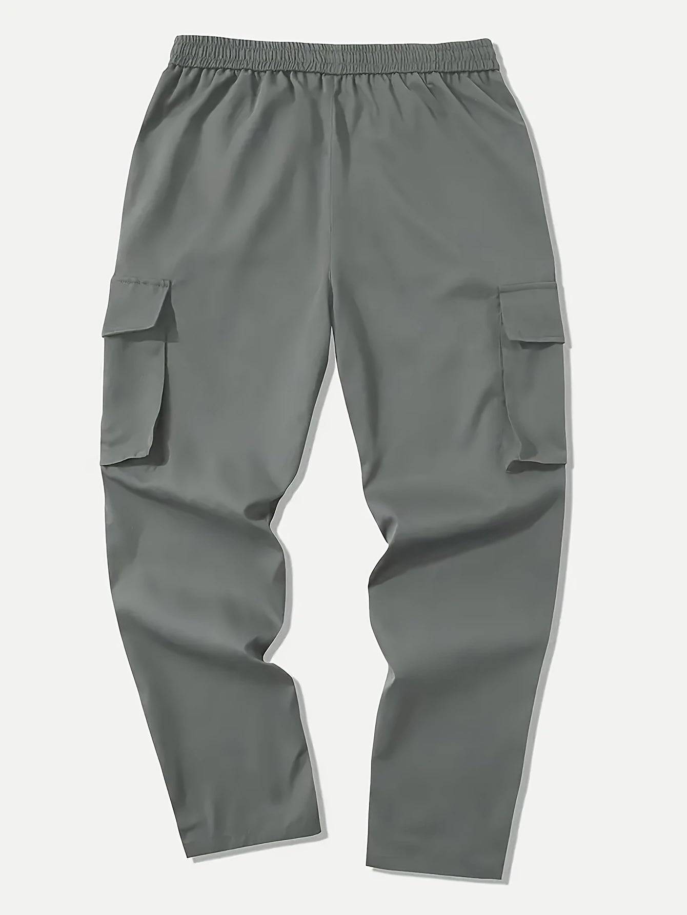 Men’s Work Pants 2-Pack – Straight-Leg Casual Trousers with Drawstring & Multi-Pockets