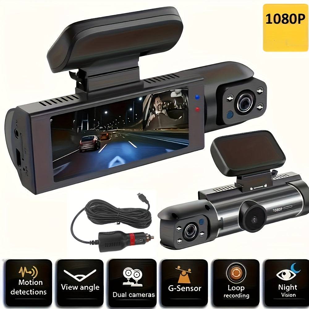 Podofo Dual Camera 1080P Dash Cam Front & Inside Car DVR with IR Night Vision, Wide Angle & Loop Recording