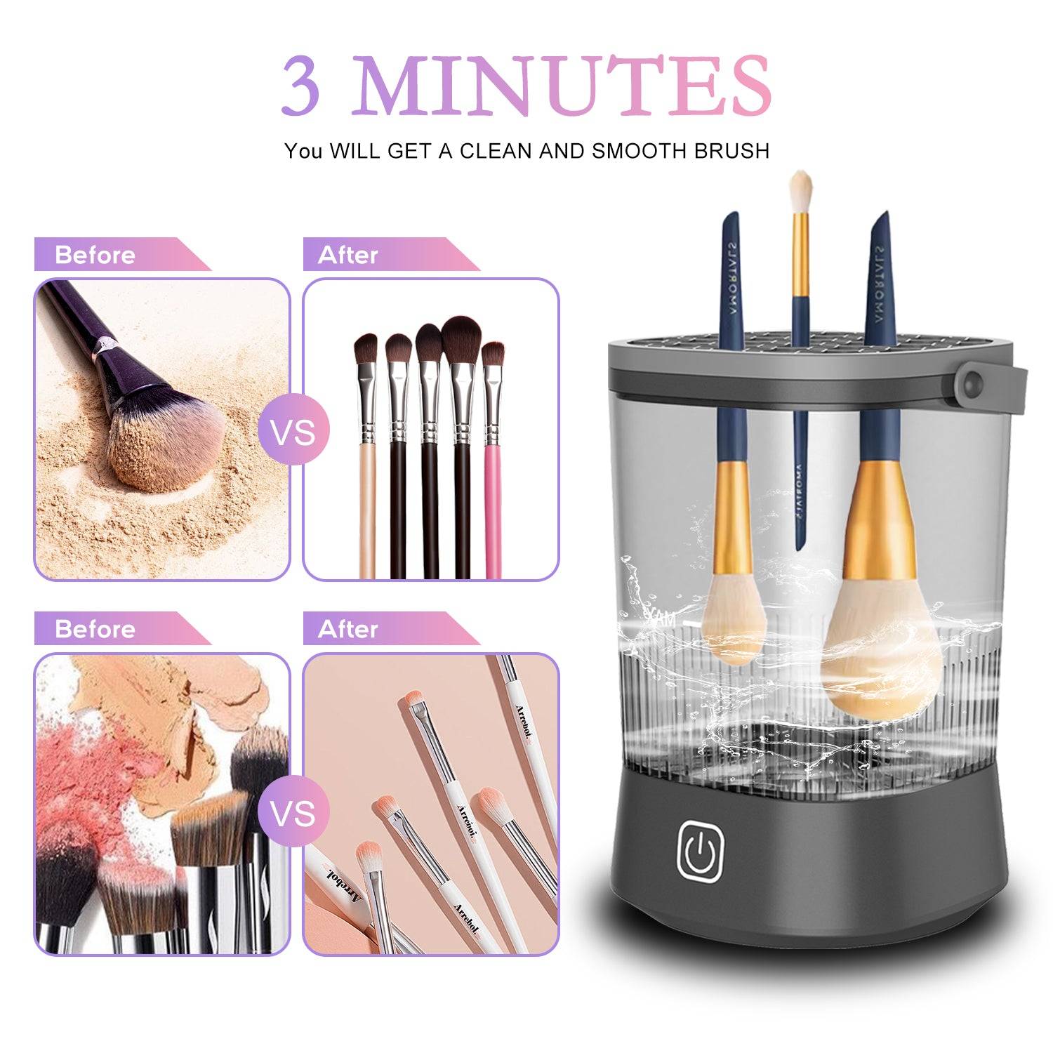 Automatic Electric Makeup Brush Cleaner 9000 RPM