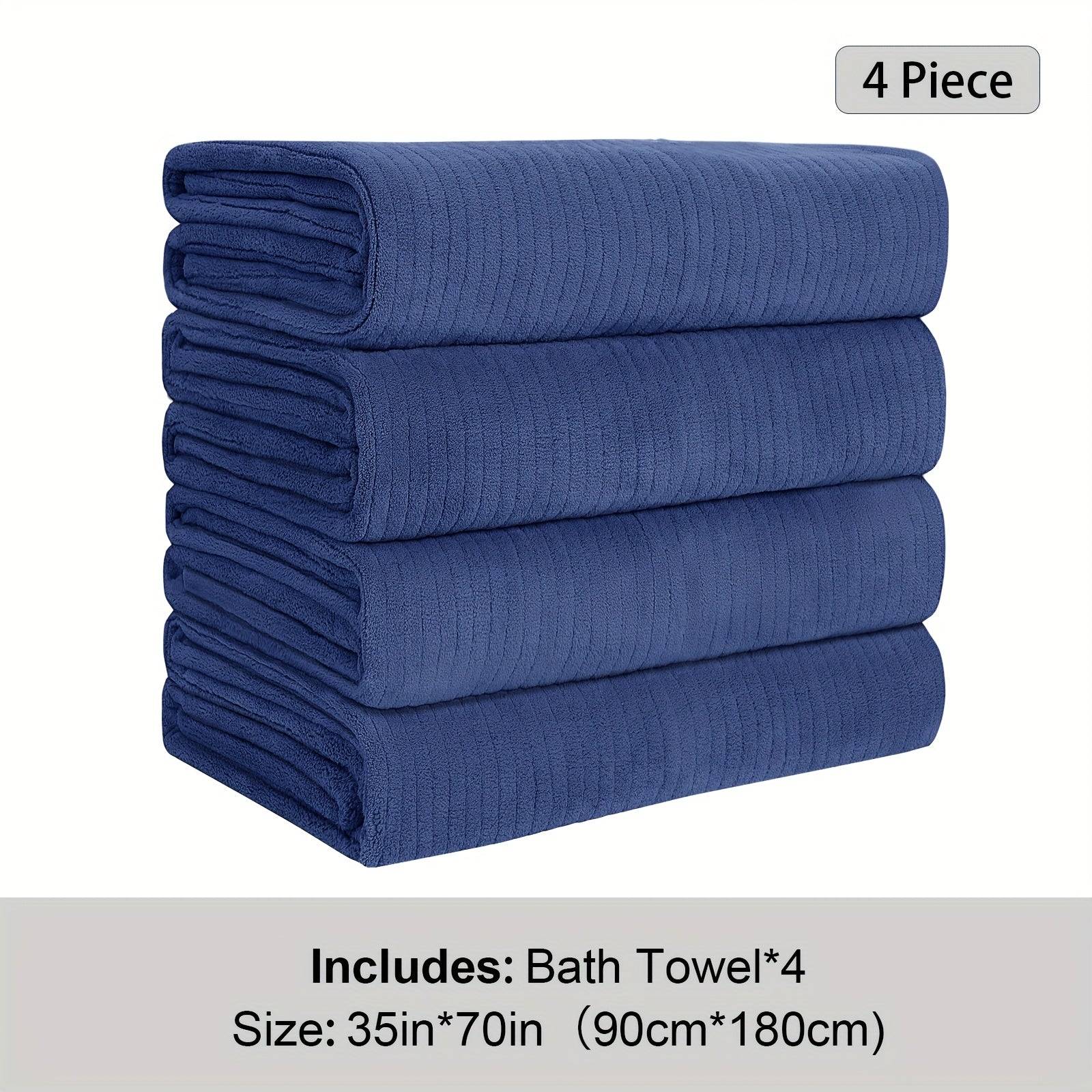 4pcs Oversized Bath Towels Set Extra Large 35"x70" Microfiber Quick-Dry Shower Towels Super Soft & Absorbent XL Bathroom Essentials for Family