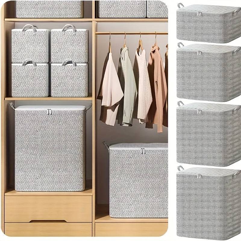 Large Capacity Storage Bag 40/55 Gallon, Foldable Fabric Organizer Box for Blankets, Clothes, Under-Bed and Wardrobe Storage