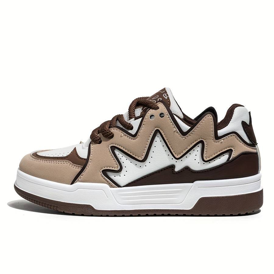Men’s Low-Top Casual Sneakers Lace-Up Design with Thick PVC Sole & Breathable Lining for Daily Wear, Outdoor & Light Exercise