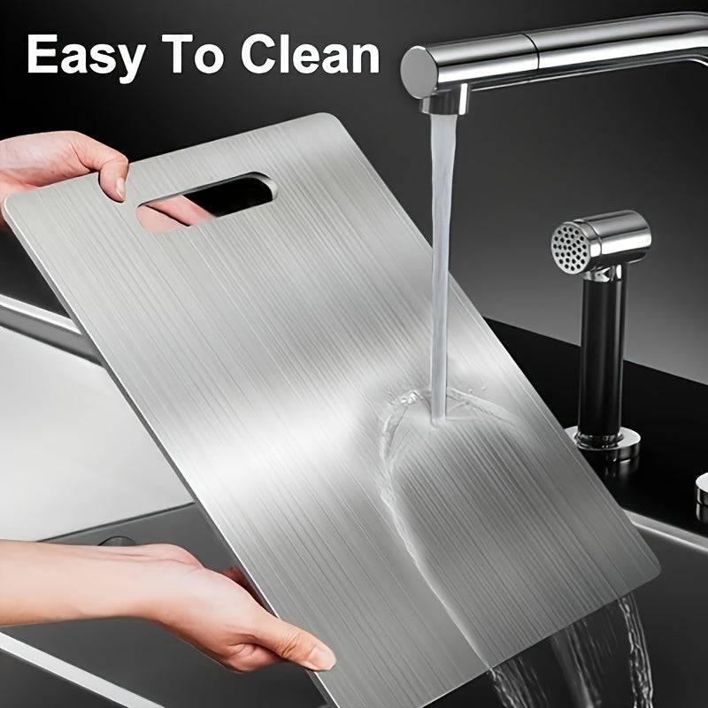 Premium Double-Sided Stainless Steel Cutting Board Food Grade Material for Kitchen & Dining Use