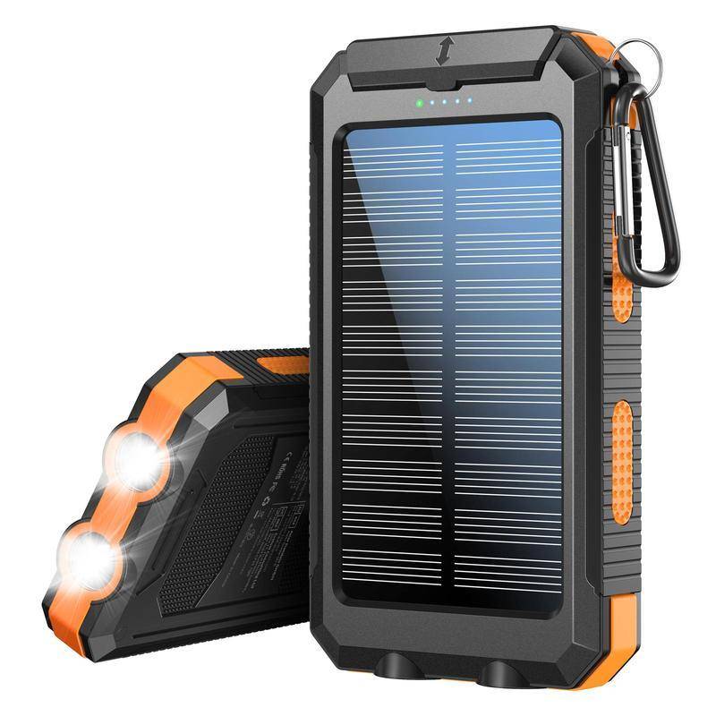 Solar Portable Charger with Dual USB and Flashlight