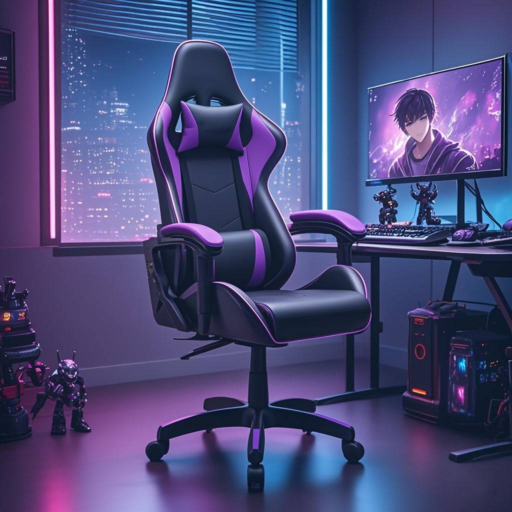 Yami Ergonomic Gaming Chair – 155° Reclining Office Chair with Lumbar Support & Headrest, White/Red/Black for PC Gaming & Home Office