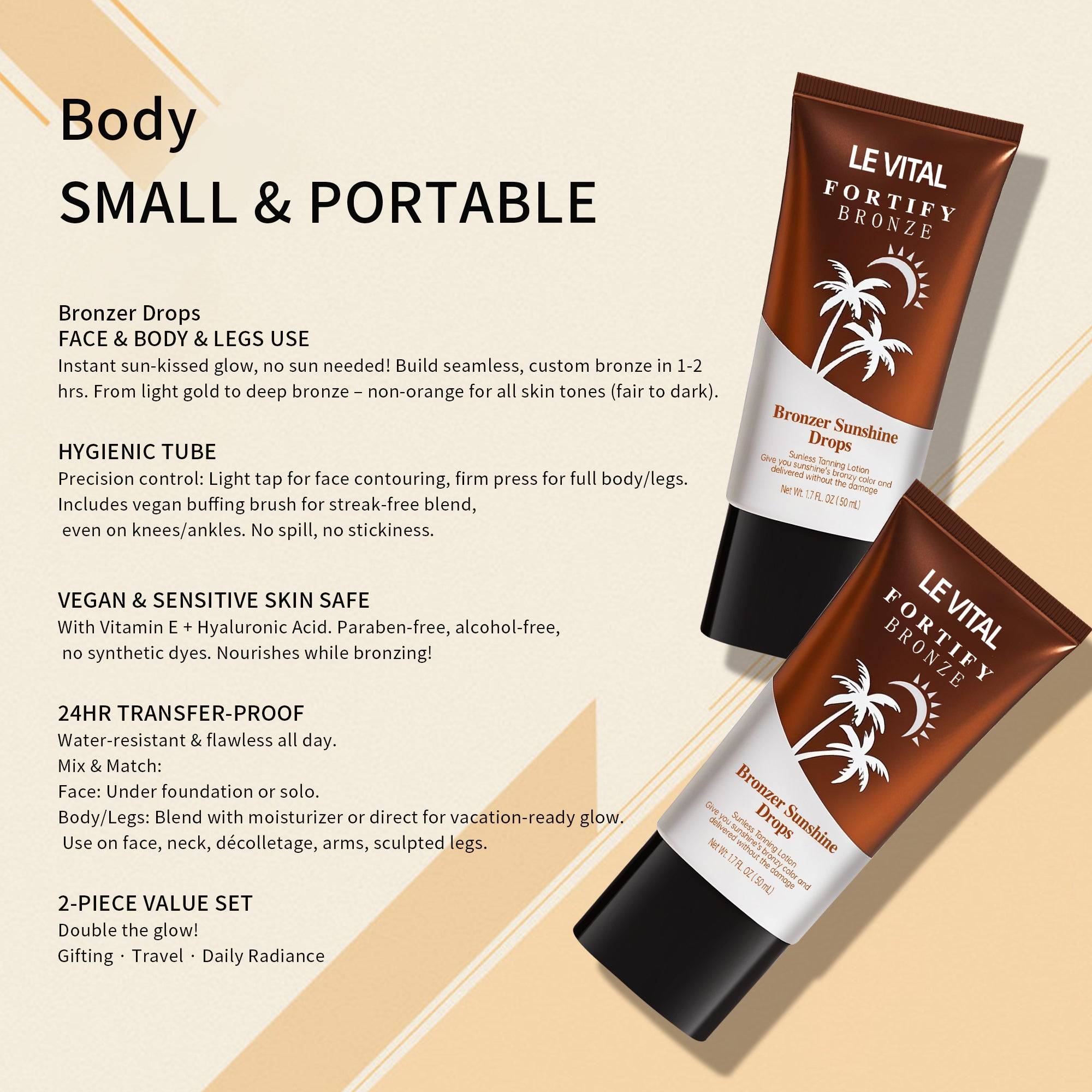 Vegan Quick Dry Bronzing Self Tanner Lotion