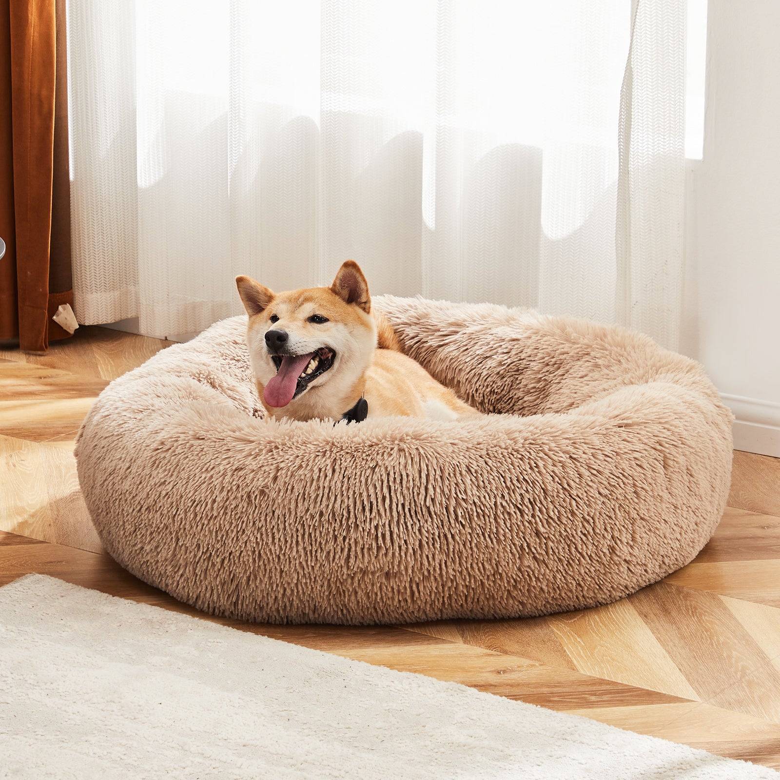 Washable Plush Dog Bed With Non Slip Bottom For All Sizes