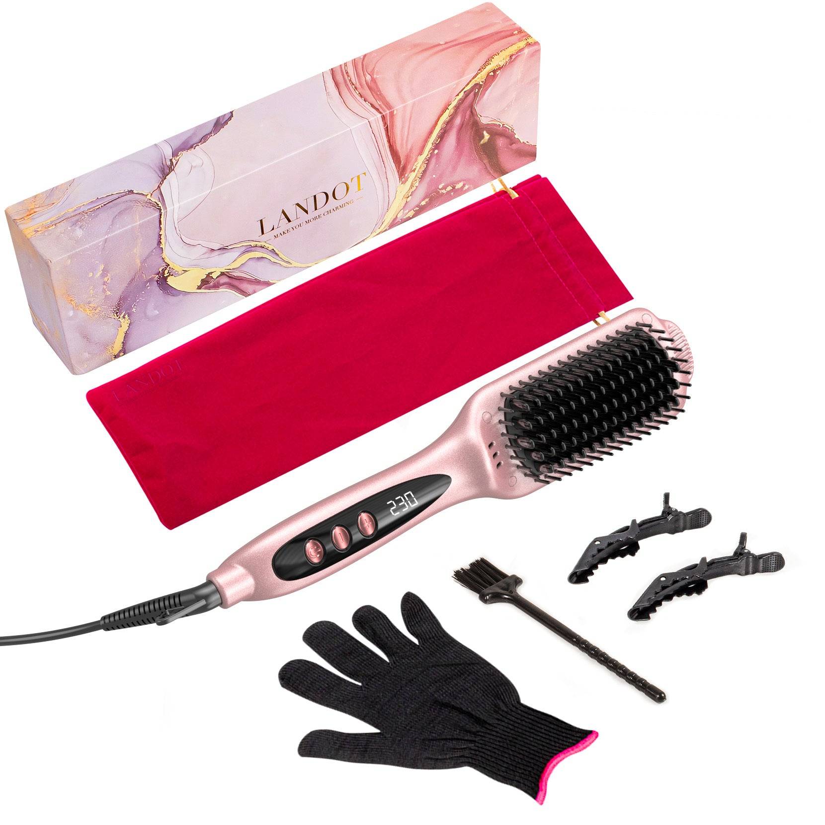 Electric Hair Brush with Ceramic Heating and Adjustable Heat