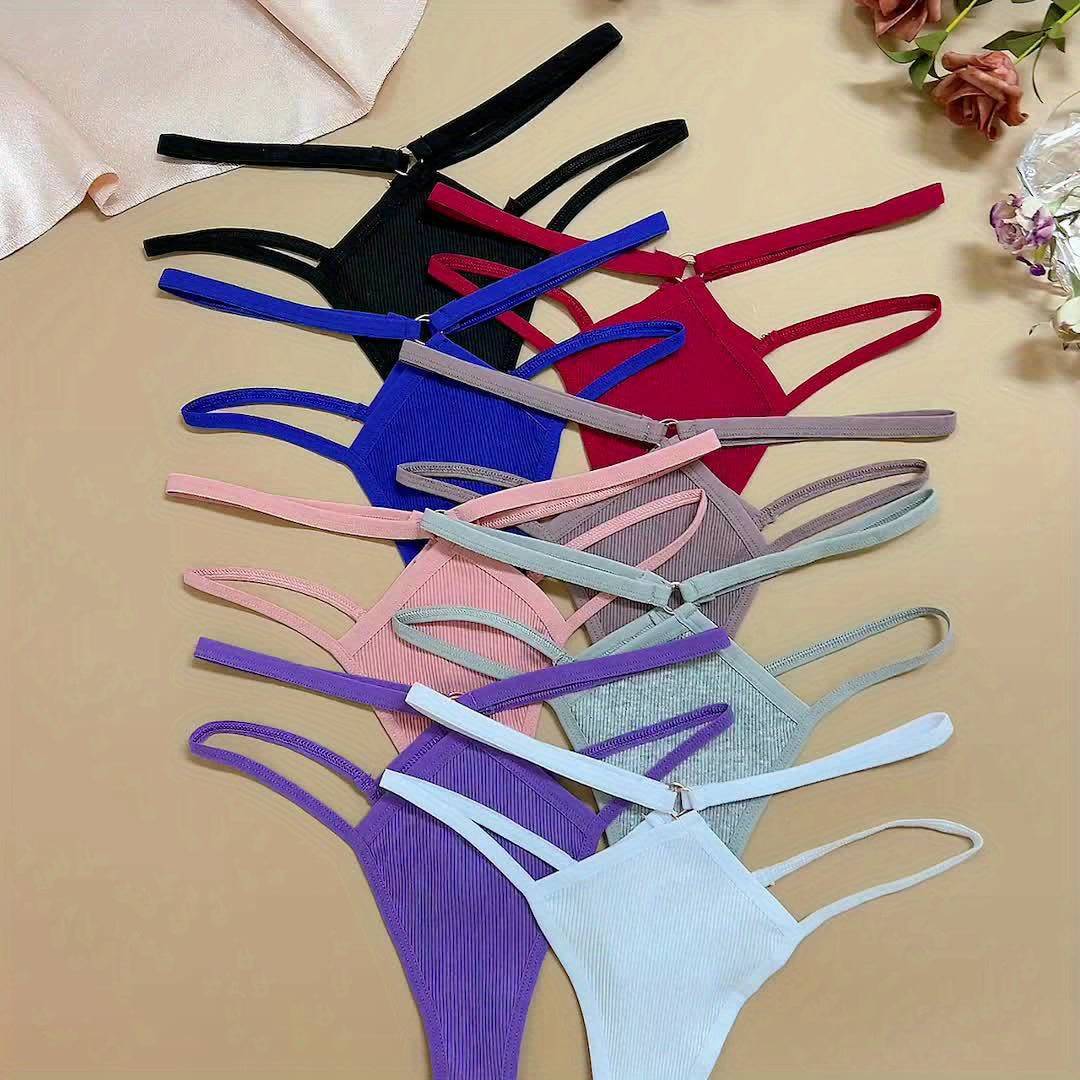 8-Pack Cotton Thong Set for Women – Soft, Breathable & Light-Tone Friendly Underwear