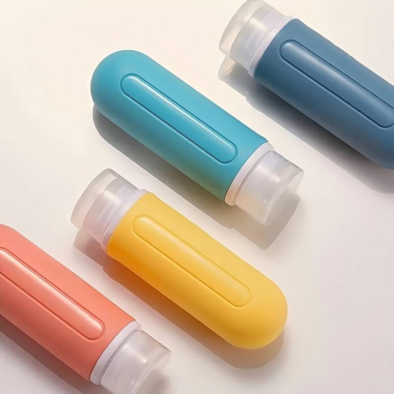 Silicone Travel Bottles Set 3oz (4-Pack), Refillable Leak-Proof Toiletry Containers for Shampoo, Conditioner and Liquids, TSA Approved