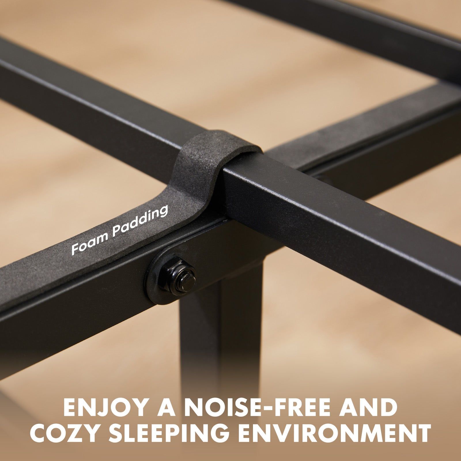 Metal Platform Bed Frame with Headboard and Footboard