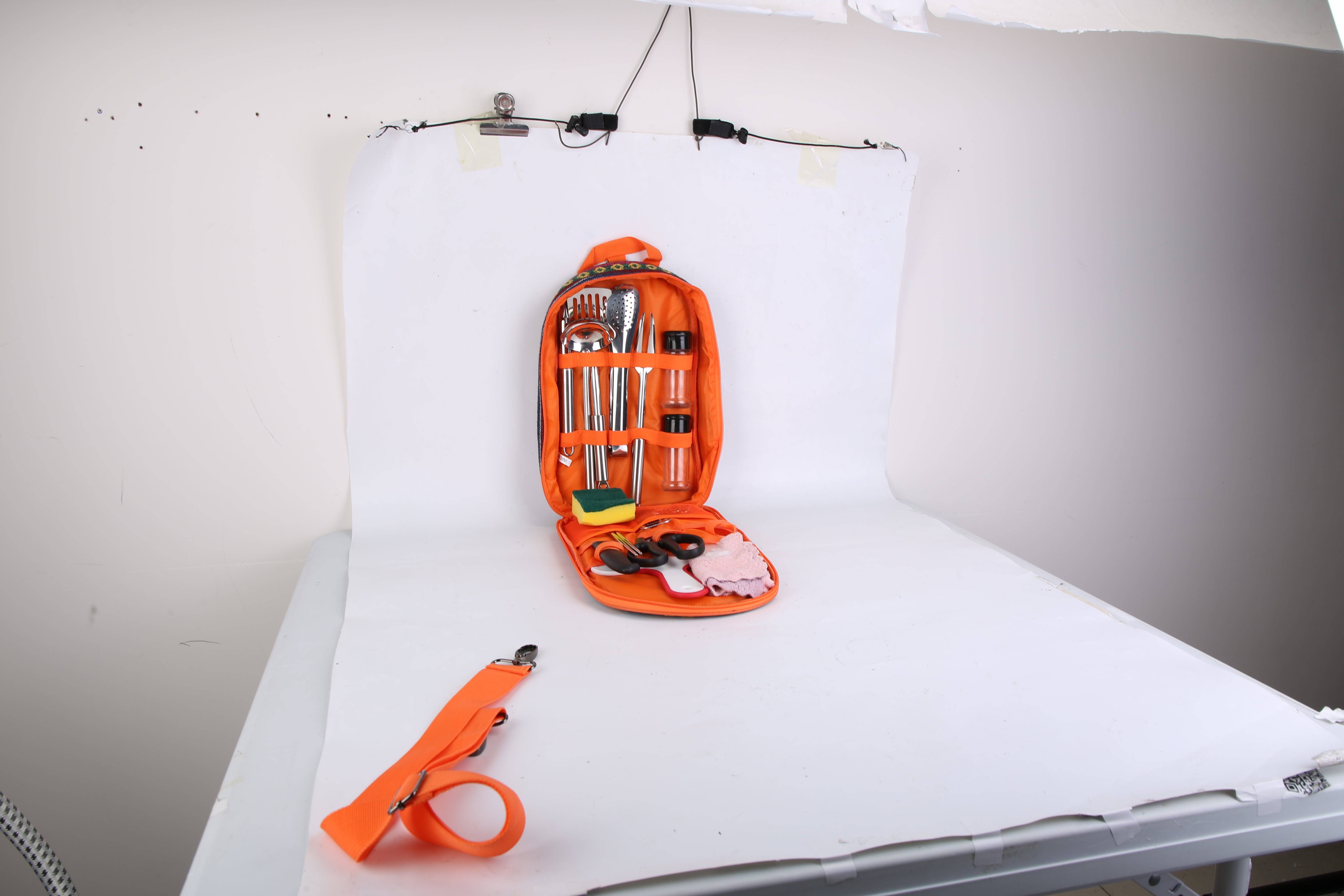 19 Piece Stainless Steel Cookware Camping Utensil Kit