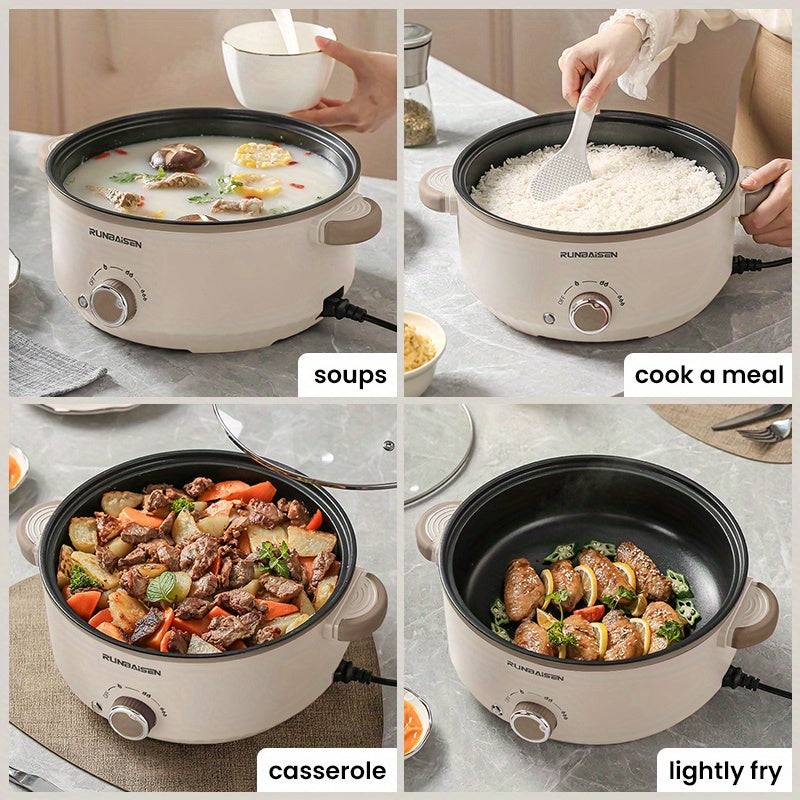 118oz Electric Hot Pot & Wok – Non-Stick Multi-Functional Cooker with Triple Power Control, Portable Stew Pot for Hotpot, Soup, Stir-Fry & Ramen