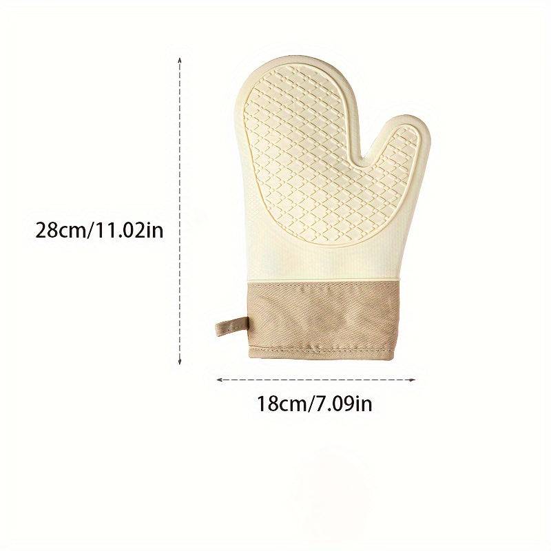 2pcs Oven Mitts Kitchen Gloves Thickened Silicone Heat-Resistant & Non-Slip Design Baking and Microwave Anti-Scald Protection